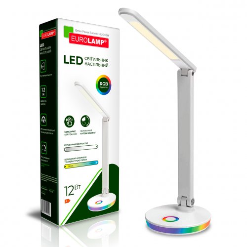 Настольная LED лампа Eurolamp 12W 2800-6500K+RGB белая LED-TLD-12W