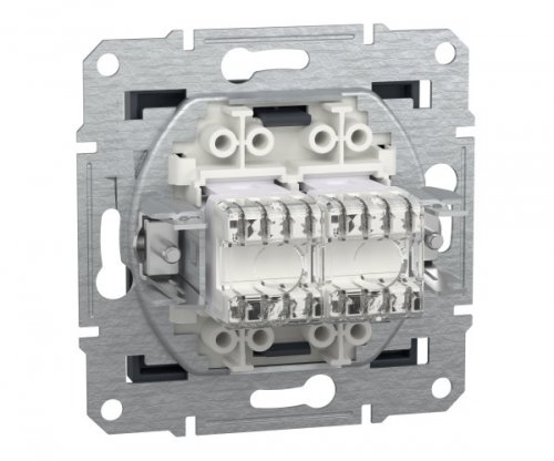 Розетка комп. подвійна RJ45 кат.6 UTP Schneider Asfora Антрацит EPH4800171