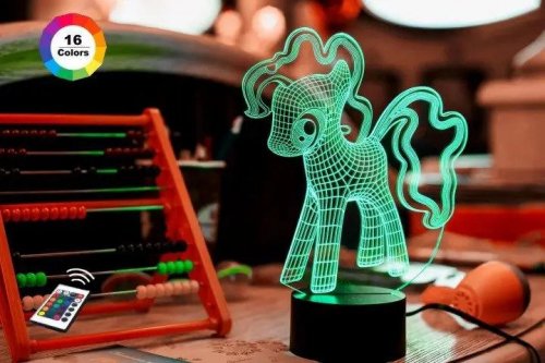 3D світильник "My Little Pony" з пультом+адаптер+батарейки (3ААА) 04-001