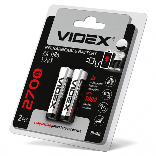 Аккумулятор Videx HR6 2700mAh 1.2V double blister/ блистер 2шт. HR6/2700/2DB