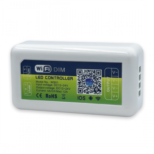LED диммер LT WiFi WS01 12-24 V 12 А 144Вт для одноколірних стрічок 70031