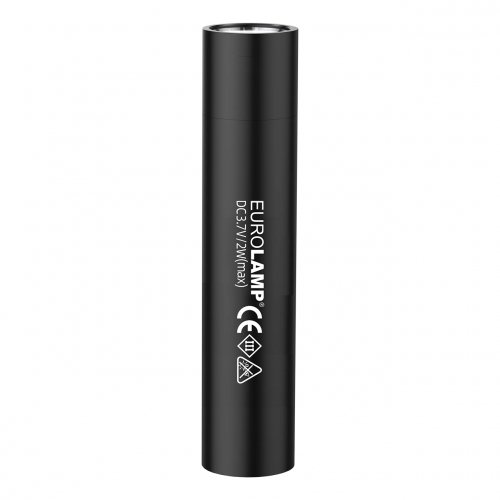 Портативний світлодіодний ліхтарик Eurolamp 2W 6000K battery+USB чорний FLASH-2W(black)