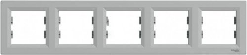Рамка 5 постов, горизонтальная Schneider серия Asfora Алюминий EPH5800561
