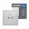 Розетка Ardero ER111-S Soft одинарная без заземления серебро 8661 Розетка Ardero ER111-S Soft одинарная без заземления серебро 8661
