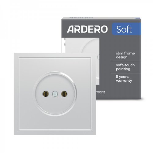 Розетка Ardero ER111-S Soft одинарная без заземления серебро 8661