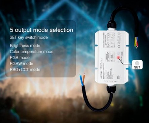 Багатозонний контролер Mi-Light RGBW 5 в 1 Smart LED DC12V/24V IP67 TK-2U-WP