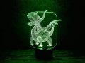 3D светильник "Дракоша" с пультом+адаптер+батарейки (3ААА) 04-012