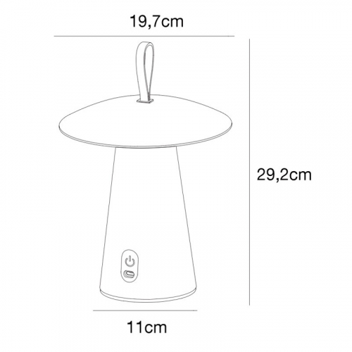 Настільна LED лампа Nordlux Ara To-Go акумуляторна вулична 2W 3000K IP54 USB чорний 2318245003