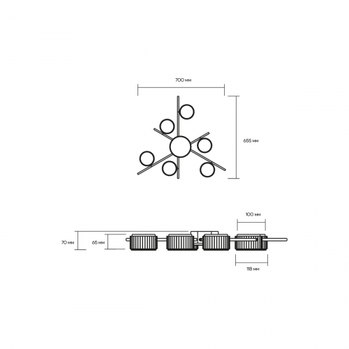 Світильник стельовий Eurolamp Montreal під лампи 6xGX70 IP20 білий LR-6xGX70(white)G1