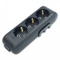 Колодка 3 гнезда Viko Multi-let c заземлением черная 90134300