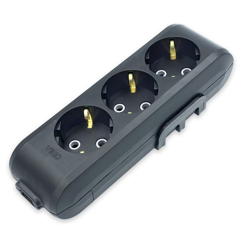 Колодка 3 гнезда Viko Multi-let c заземлением черная 90134300