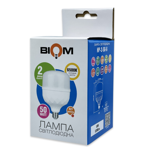 LED лампа Biom 50W E27 6500К T120 HP-2-50-6