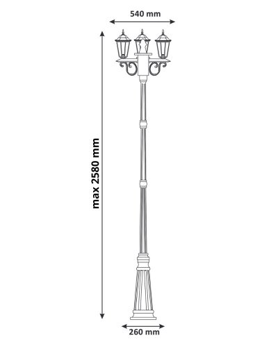 Уличный светильник Goldlux LIGURIA E27 IP43 черный 313423