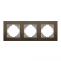 Рамка шоколадный алюминий 3 поста горизонтальная Videx Binera VF-BNFRA3H-CH