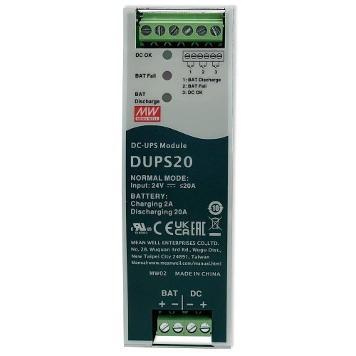 Блок питания Mean Well на DIN-рейку с функцией UPS 20A 24V DUPS20