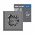 Розетка Ardero Soft ER123USB-G USB-A + USB-C 20W одинарная с заземлением серая 8658