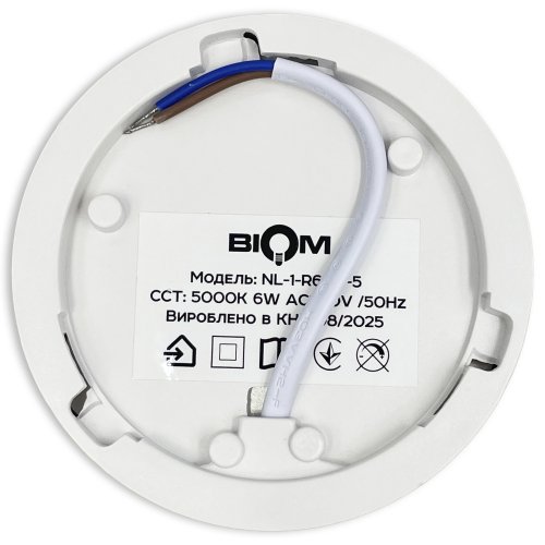 LED світильник накладний Biom 6W 5000К IP40 круглий білий NL-1-R6-W-5 25786