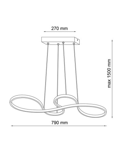 LED світильник підвісний Goldlux Salsa 38W 4000K чорний 331090