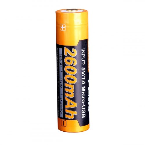 Аккумулятор 18650 Fenix ​​2600 mAh micro usb зарядка ARB-L18-2600U