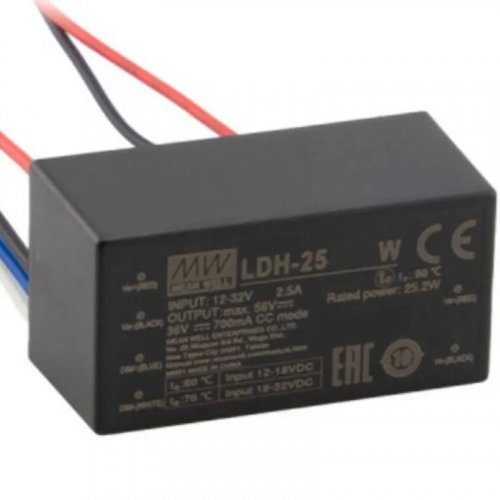 Драйвер светодиода Mean Well 500W 12.5~50V 500мА IP20 LDH-25-500W