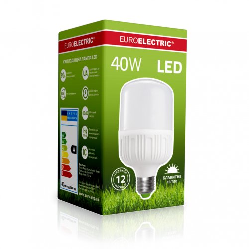 LED лампа Euroelectric 40W Е27 6500K LED-HP-40276(P)
