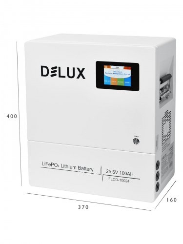 Акумулятор Delux LiFePO4 літій залізо фосфатний 25.6В 100 Аг 90020407
