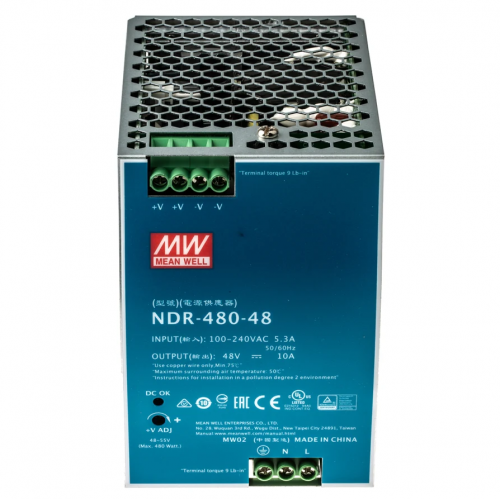 Блок питания на DIN-рейку Mean Well 480W 10A 48V NDR-480-48