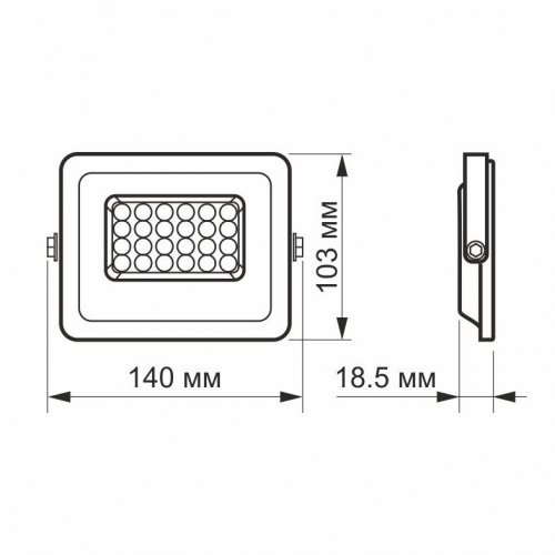 LED прожектор Videx F2e 20W 5000К белый VL-F2e-205W