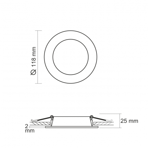 Точковий LED світильник Videx Back 9W 5000K вбудований круглий VL-DLBR-095