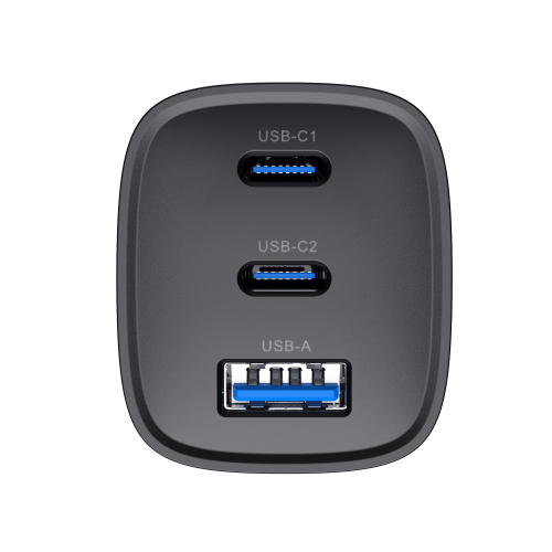 Мережевий зарядний пристрій  HAVIT GaN 67W USB-A+2xUSB-C Black HV-UC20-BK