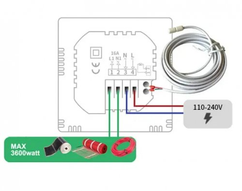 Wi-fi терморегулятор сенсорний для полу 4Heat AE-668 золото 4HT.AE668G.WF