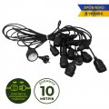 Уличная гирлянда Eurolamp для ламп Е27х10шт черная 10м IP44 без ламп GAR10_M10