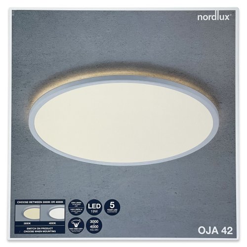 LED світильник накладний Nordlux Oja 19W 2700K IP20 коло білий 2210626101