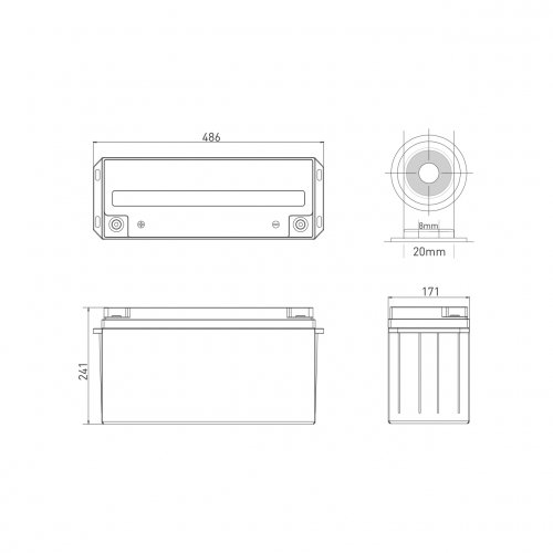 Акумуляторна батарея Euroelectric гелева 12V 150Ah Battery-12/150(G)