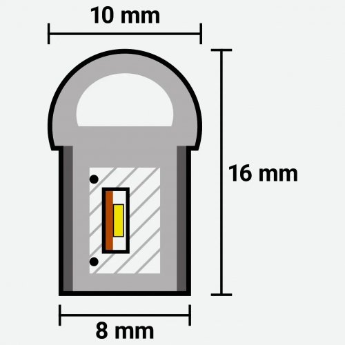Світлодіодний неон Prolum SF SMD2835 8x16 120шт/м 10W/м IP68 12V рожевий 120020