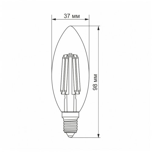 Світлодіодна лампа Videx Filament C37FA 6W E14 2200K VL-C37FA-06142