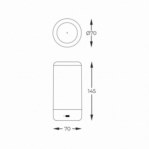 Настільний світильник Zuma Line Esterno LED з акумулятором USB 0.5W 2700K чорний 1001