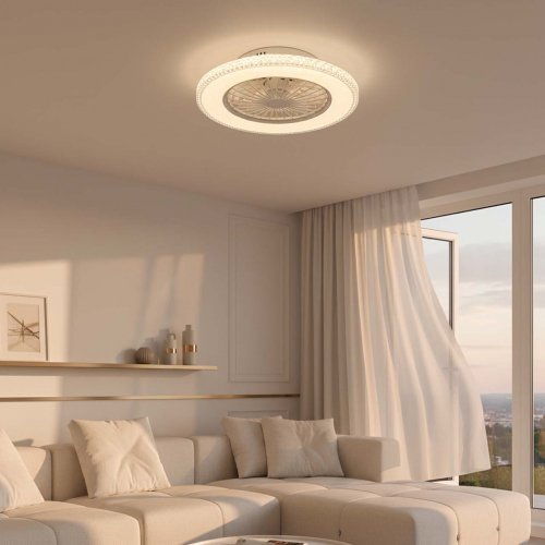 LED светильник накладной Goldlux Egypt с пультом 48W 3000K/4000K/6500K с вентилятором белый 341297