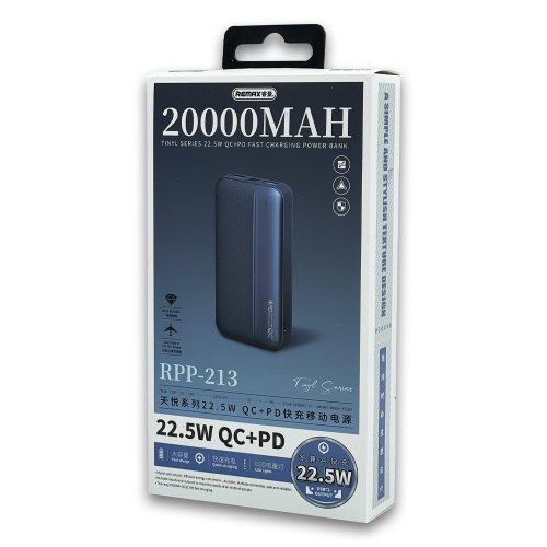 Портативное зарядное устройство УМБ повербанк Remax Tinyl Series 20Вт+22.5Вт PD+QC 20000MAH BLUE RPP-213