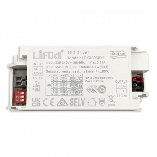 Драйвер светодиода Lifud 38W 700-1050mA 9~42V LF-GIF038YZ