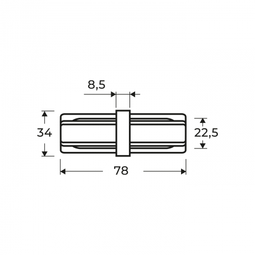 З'єднувач Eurolamp для магнітного шинопроводу прямий CNCTR-TR(black)S