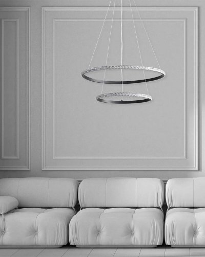 Люстра підвісна Goldlux Diana LED 44W 4000K чорний 336736