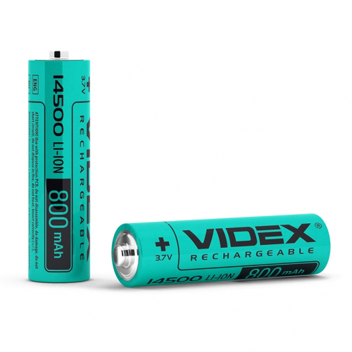 Акумулятор Videx Li-Ion 14500 (без захисту) 800mAh 3,7V 14500/800/1B