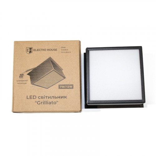 LED светильник грильято ElectroHouse Grilliato 7W/12W 4100К 100х100мм EH-GRL-712