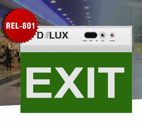 LED світильник аварійний DELUX REL-801 Exit 2W 8LED IP20