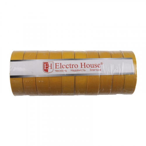 Изолента Electrohouse желтая 0,15мм 18мм 50м EH-AHT-1838