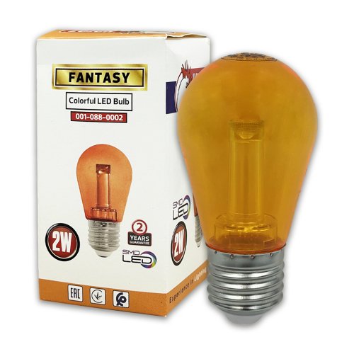 Світлодіодна LED лампа Horoz FANTASY помаранчева 2W E27 001-088-0002-070