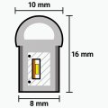 Світлодіодний неон Prolum SF SMD2835 8x16 120шт/м 10W/м IP68 12V жовтий 120018 Світлодіодний неон Prolum SF SMD2835 8x16 120шт/м 10W/м IP68 12V жовтий 120018