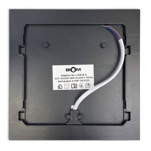 LED світильник накладний Biom 18W 5000К IP40 квадрат чорний NL-2-S18-B-5 25800