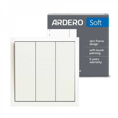 Вимикач Ardero EV113-W Soft триклавішний білий 8689
